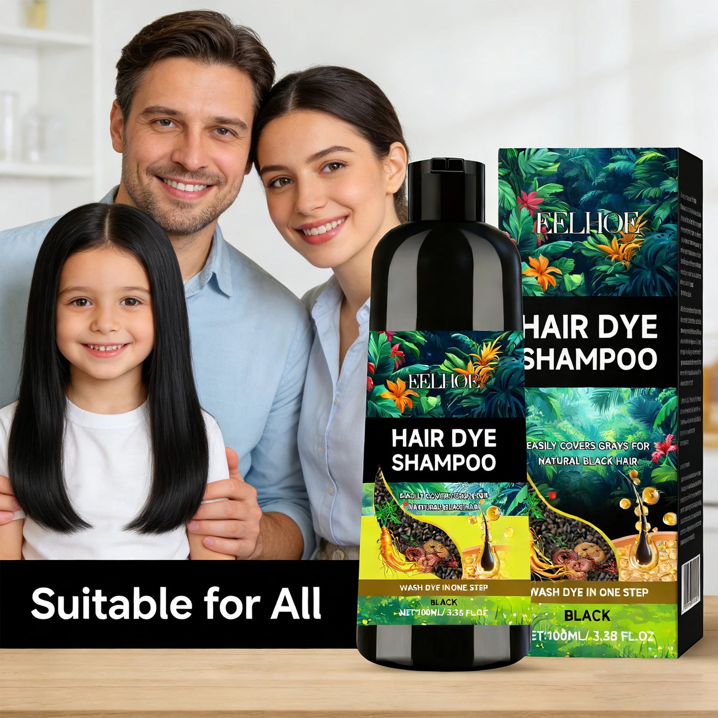 Black Hair Dyeing Shampoo Covering White Hair Enhancing Hair Shine Nourishing Root Beauty Hair Moisturizing Hairdressing Shampoo Peaceful Pleasures Health and Wellness