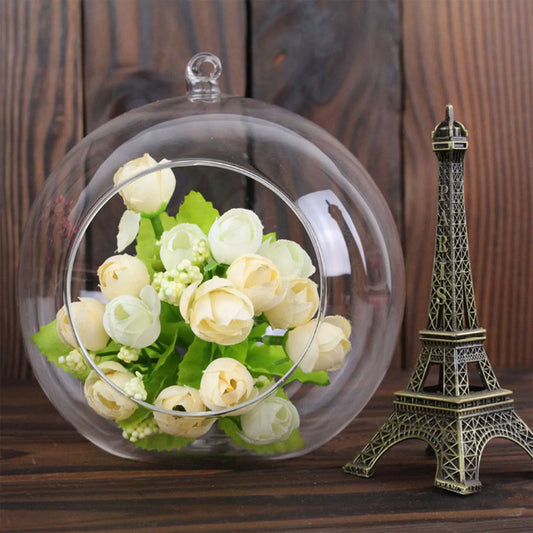 Fillable Bauble Clear Glass Ball Microlandscape Container Open Mouth Plant Pot for Decorating Window or Balcony Peaceful Pleasures Health and Wellness