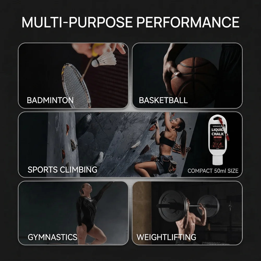 Liquid Chalk Anti Slip Hand Grip Cream Sweatproof Magnesium Powder for Weightlifting Rock Climbing Pole Dance Fitness Peaceful Pleasures Health and Wellness