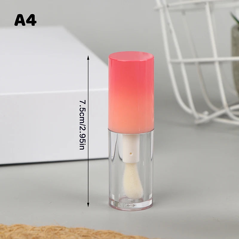 Lip Glaze Bottle With Keychain Gradient Empty Lipstick Gloss Tube Refillable Liquid Container Bottle Lipgloss Sample Bottle Peaceful Pleasures Health and Wellness A4 4ml
