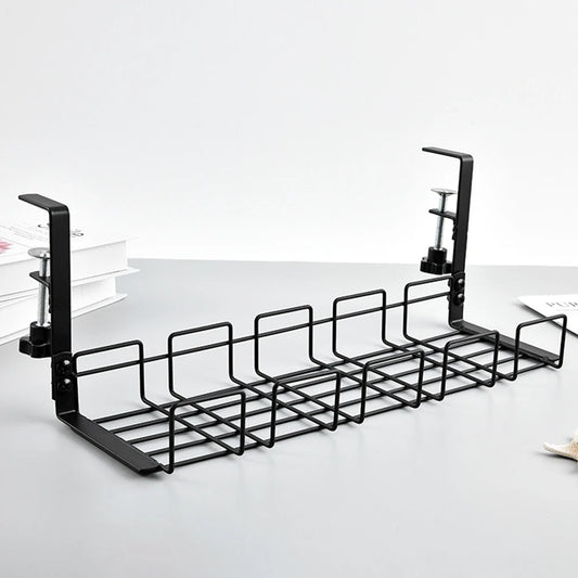 Stainless Steel Non Perforated Table Bottom Shelf Wire Socket Storage Slot Office Desk Low Profile Storage Rack Kitchen hooks Peaceful Pleasures Health and Wellness