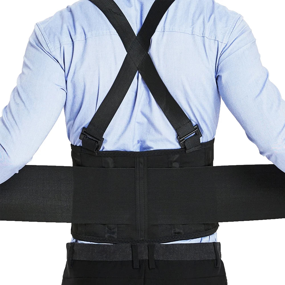 1Piece Work Back Brace for Men Women,Adjustable Lower Back Support Belt with Suspenders for Heavy Lifting Safety & Protection Peaceful Pleasures Health and Wellness Black-1PCS XXXL