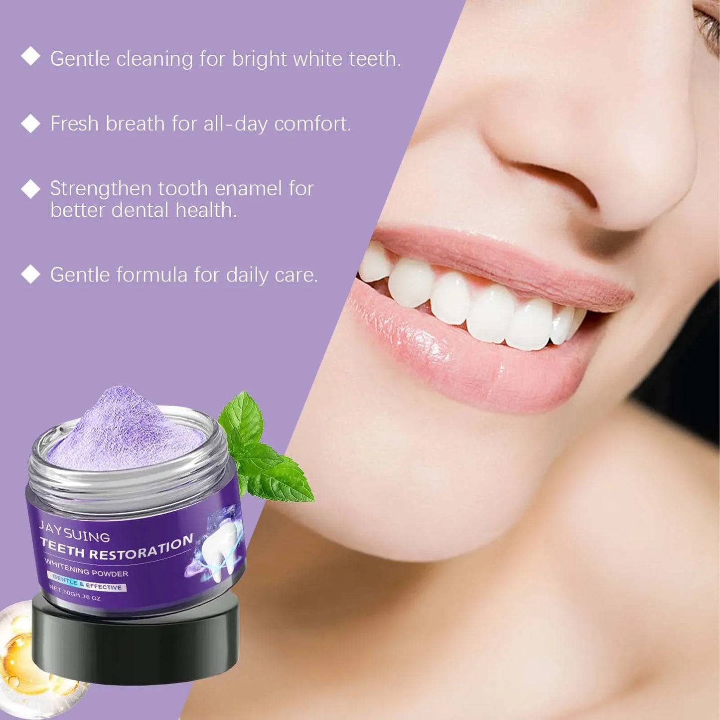 Jaysuing Purple Whitening Tooth Powder | Stain Removal