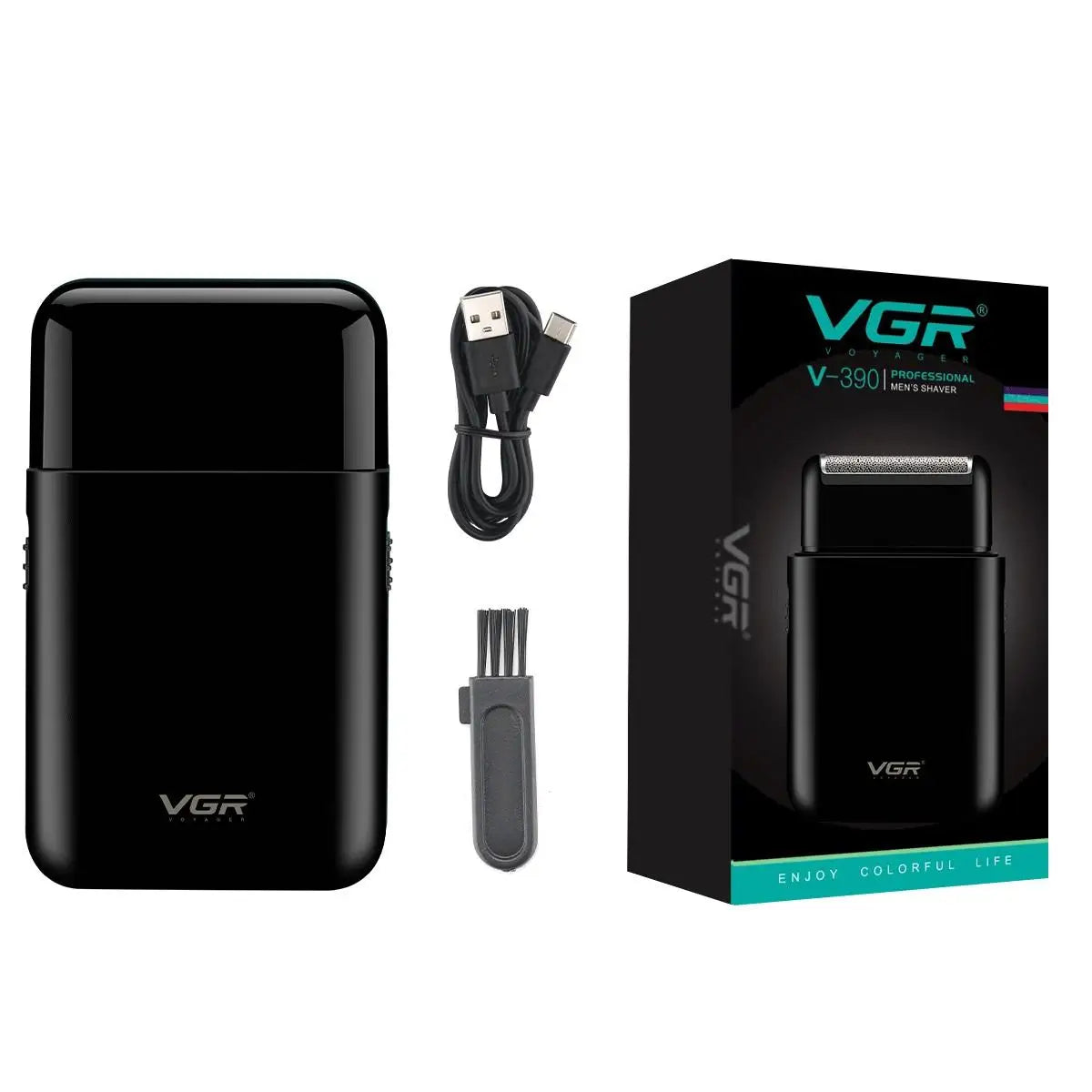 VGR V-390 mini single blade cordless beard trimmer razor rechargeable foil electric face body shaver for men Convenient razor Peaceful Pleasures Health and Wellness USB