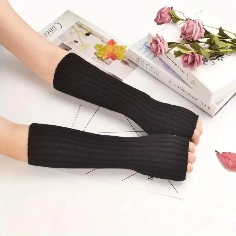 Women's Knitted Fingerless Gloves | Punk Arm Warmers