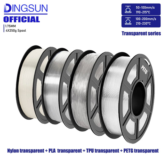 Transparent PLA 3D Filament 1.75mm | High-Speed, Tough & Durable