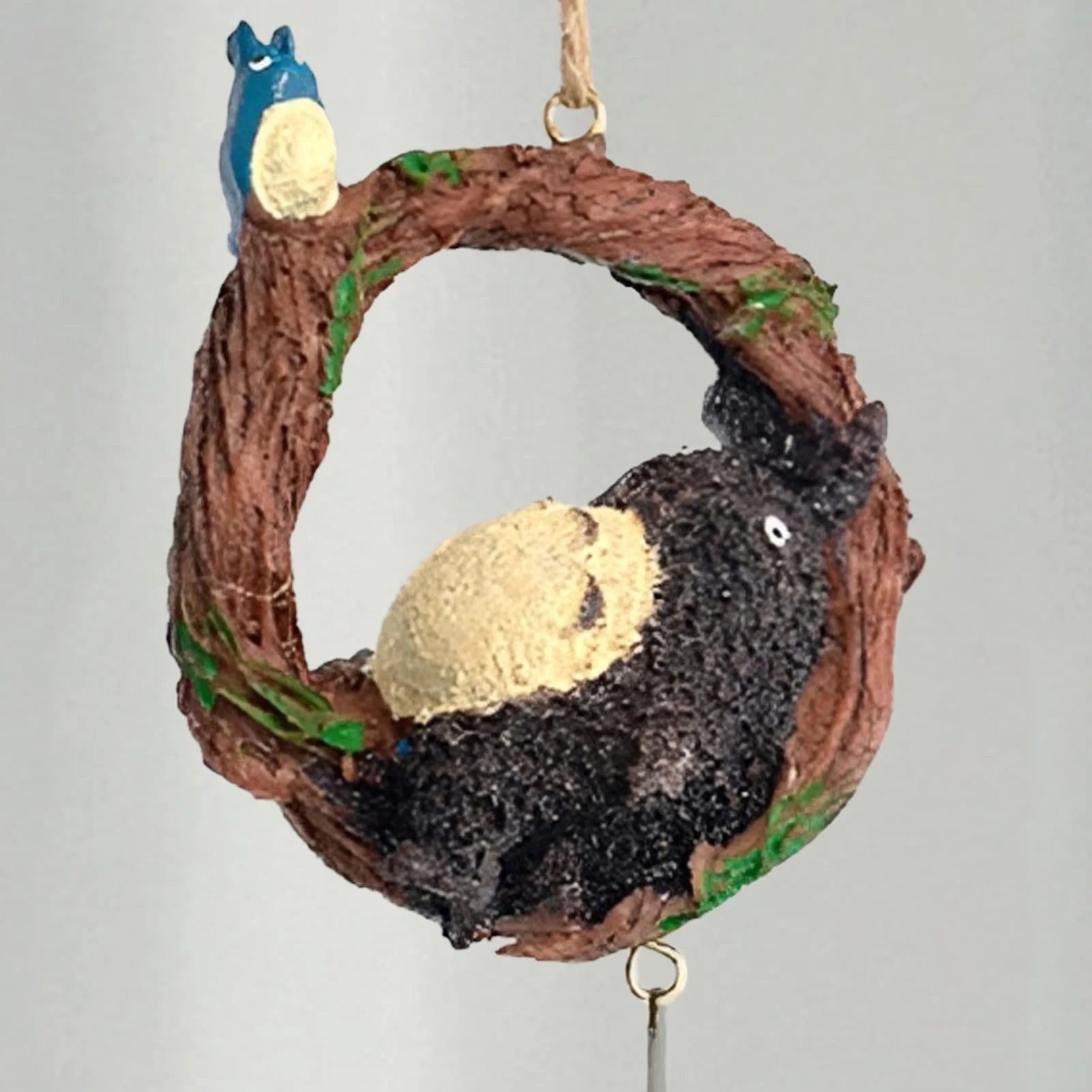 Japanese Copper Wind Chime Bell Outdoor Decor Sleepy Cat Wind Chime Decor Copper Furin Bell Wind Chime Peaceful Pleasures Health and Wellness