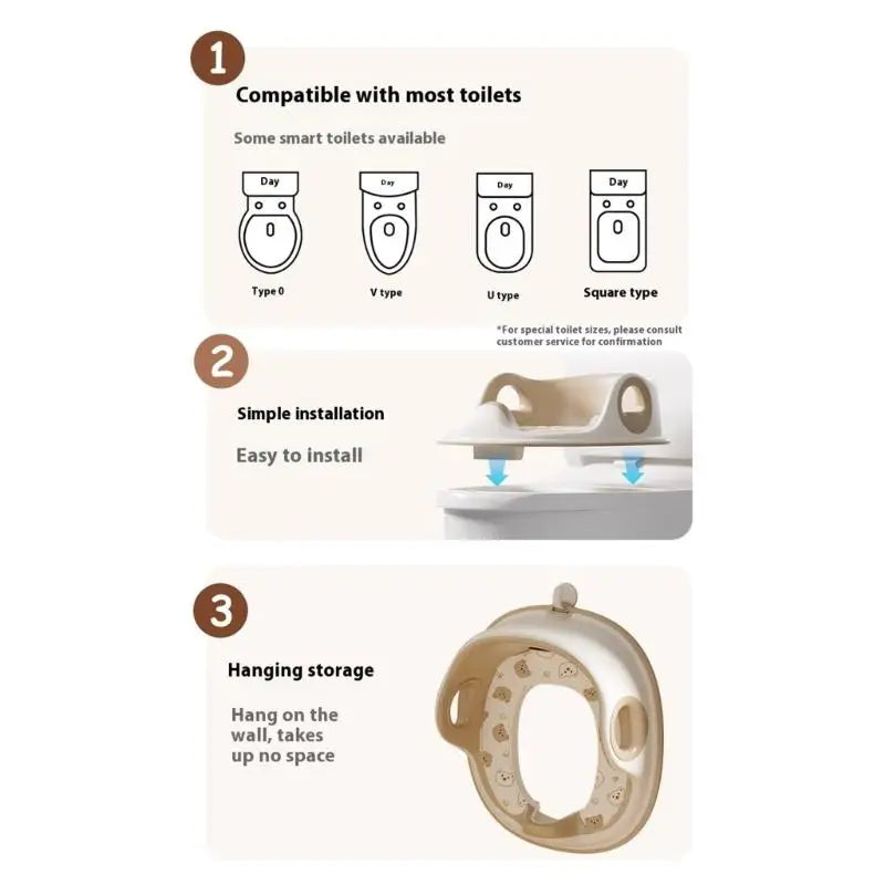 Kids Potty Training Toilet Seat Ring | Non-Slip Safety Handles