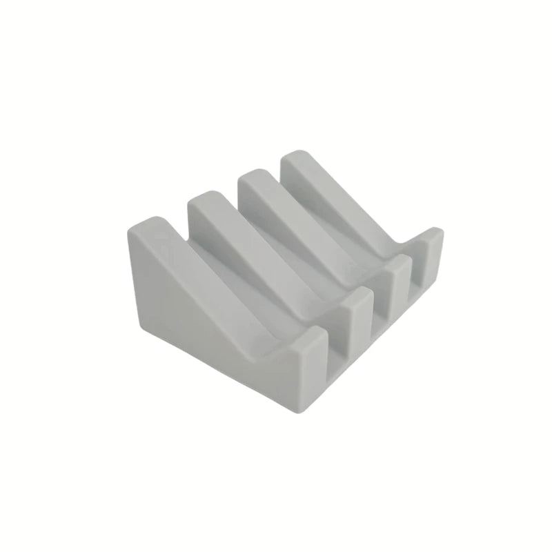 Silicone Soap Box with Tilted Drain Design Easy Drying Non Toxic Soft Base for Bathroom Kitchen Shower Washable Soap Dish Peaceful Pleasures Health and Wellness Bright gray