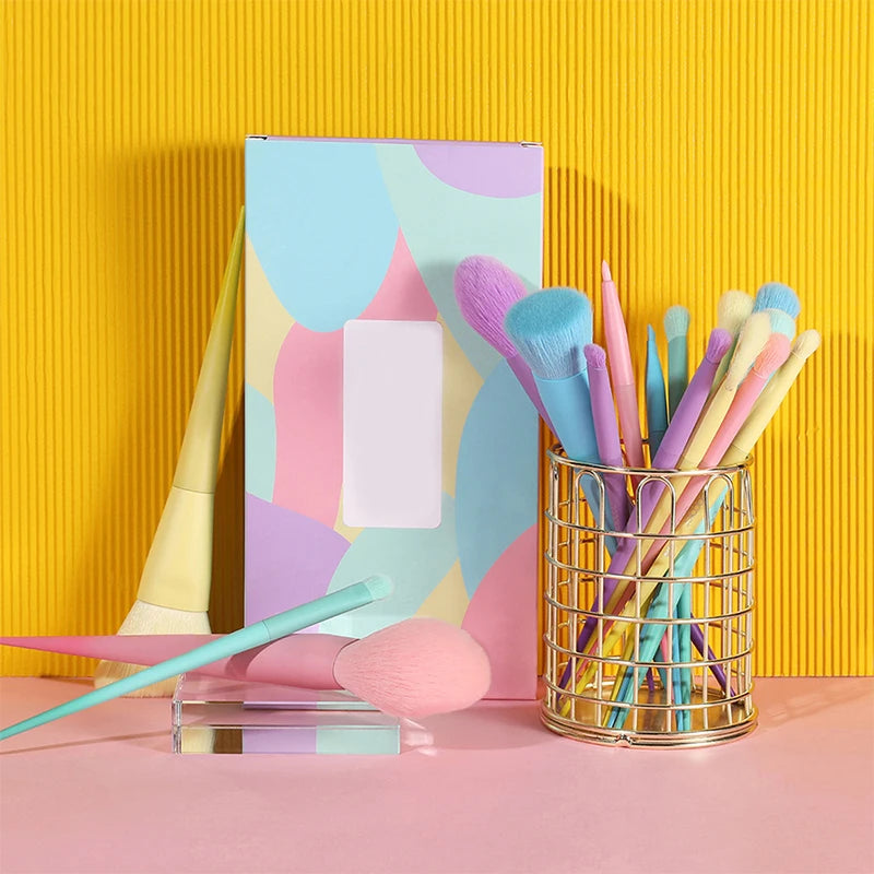 17pcs Rainbow Makeup Brushes Macaron Blush Brush Highlighter Brush Loose Powder Brush Eyeshadow Brush With Gift Box Gift for Gir Peaceful Pleasures Health and Wellness