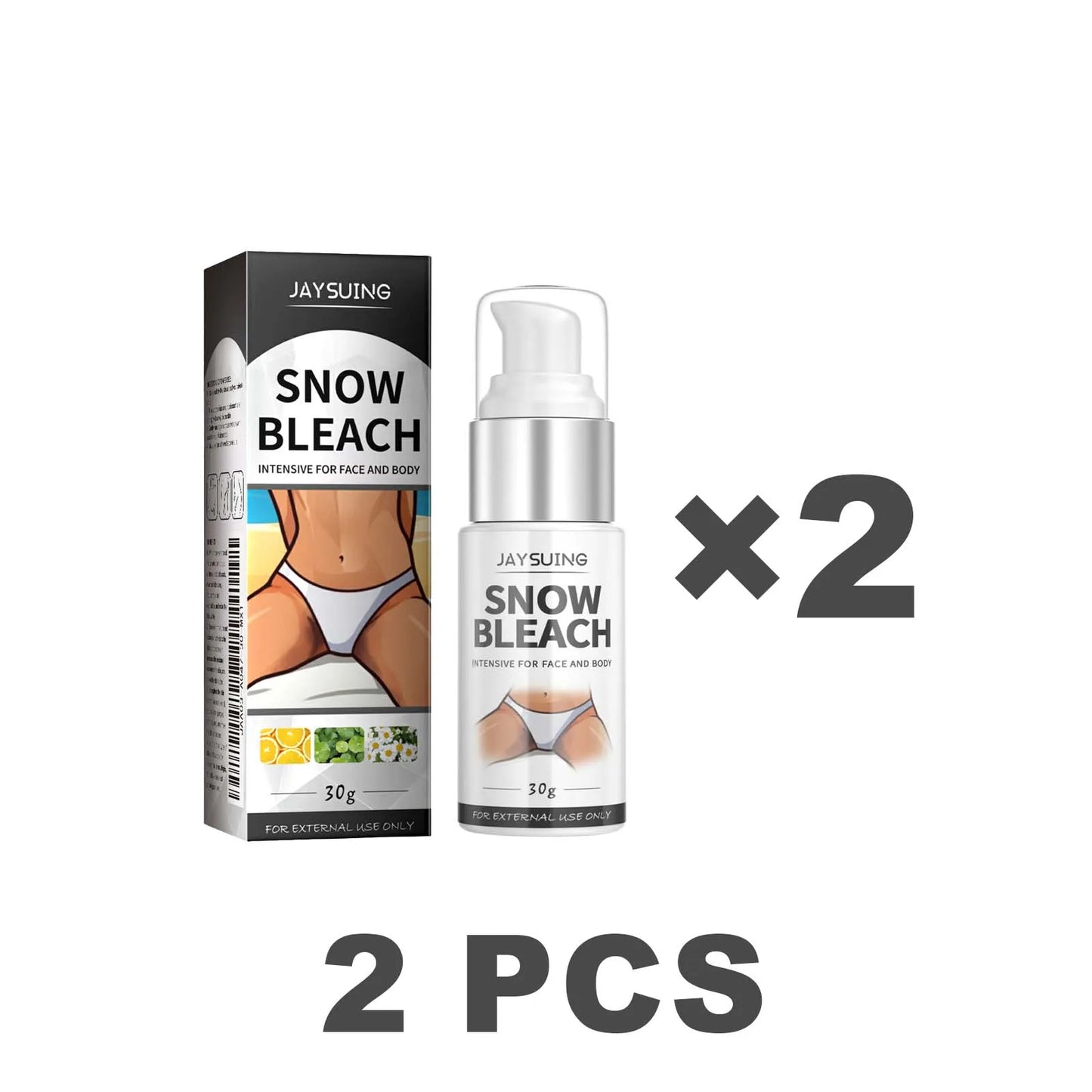 Jaysuing Snow Bleach Cream Brightens Skin Tone Lightens Dark Spots Reduces Melanin Deposition Deeply Moisturizes Hydrate Peaceful Pleasures Health and Wellness 2 PCS