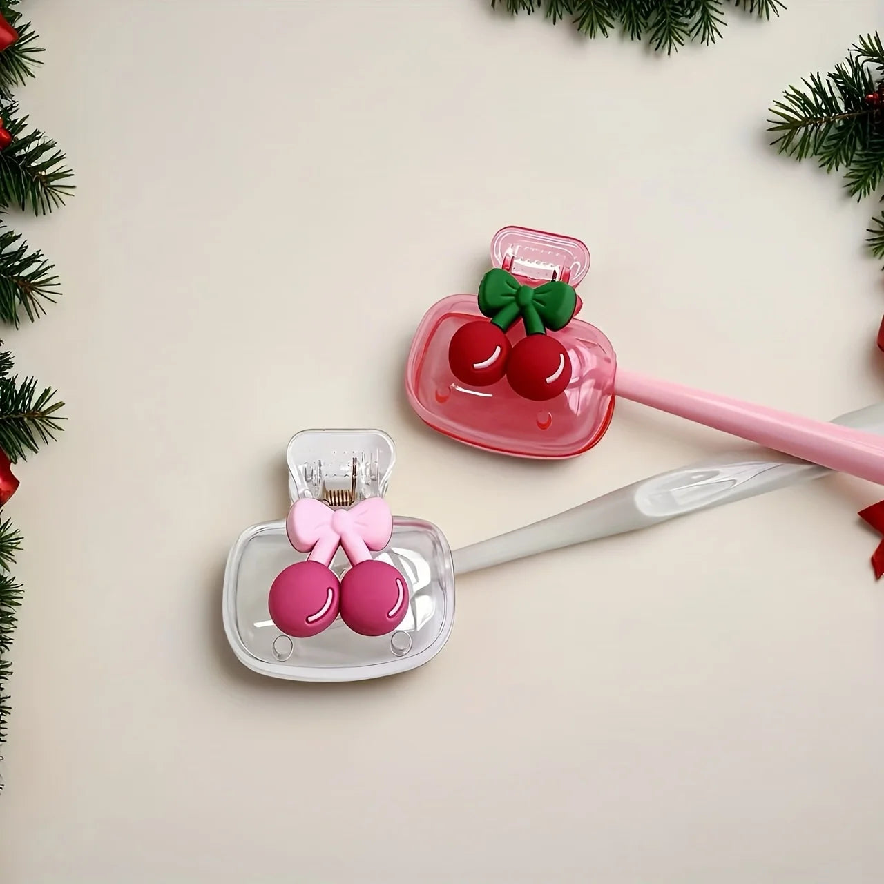 Cherry Toothbrush Holder – Dual Ventilation, ABS Plastic Toothbrush Holder Peaceful Pleasures Health and Wellness