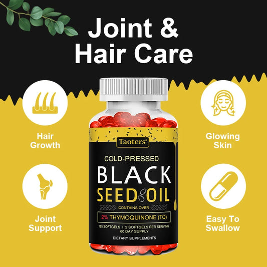 Black Seed Oil Capsules | Cold Pressed Nigella Sativa Supplement Herbal Oil Supplement Peaceful Pleasures Health and Wellness