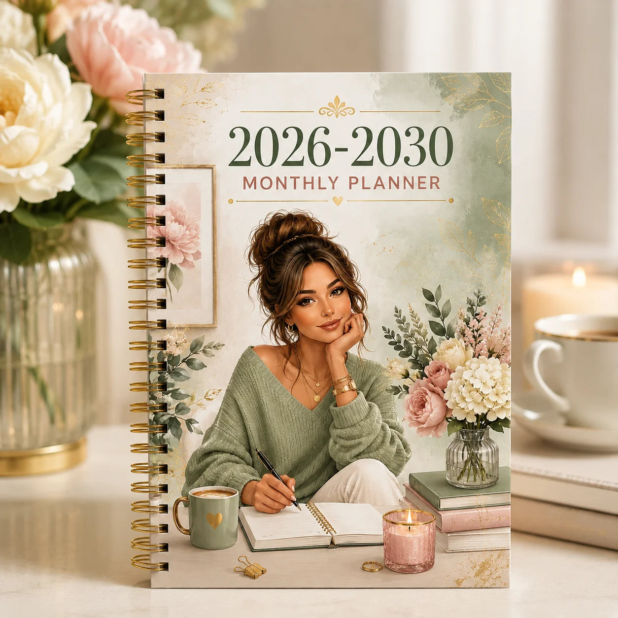 2026-2030 Monthly Planner Journal A5 Spiral-bound Life Organizer
