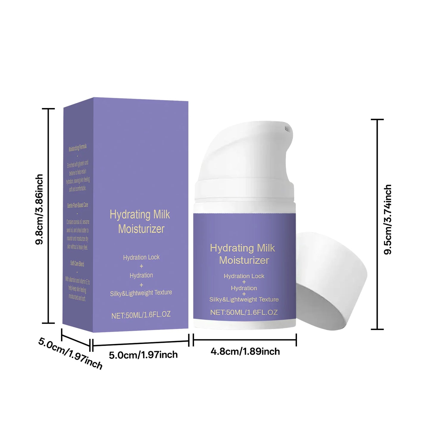 Hydrating Milk Moisturizer 50ml for All Skin Types Lightweight Non-Greasy Daily Face Balm with Shea Butter and Glycerin Peaceful Pleasures Health and Wellness