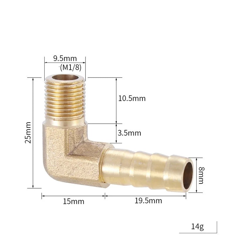 Brass Barb Hose Fitting 4–19mm BSP Female Thread Adapter
