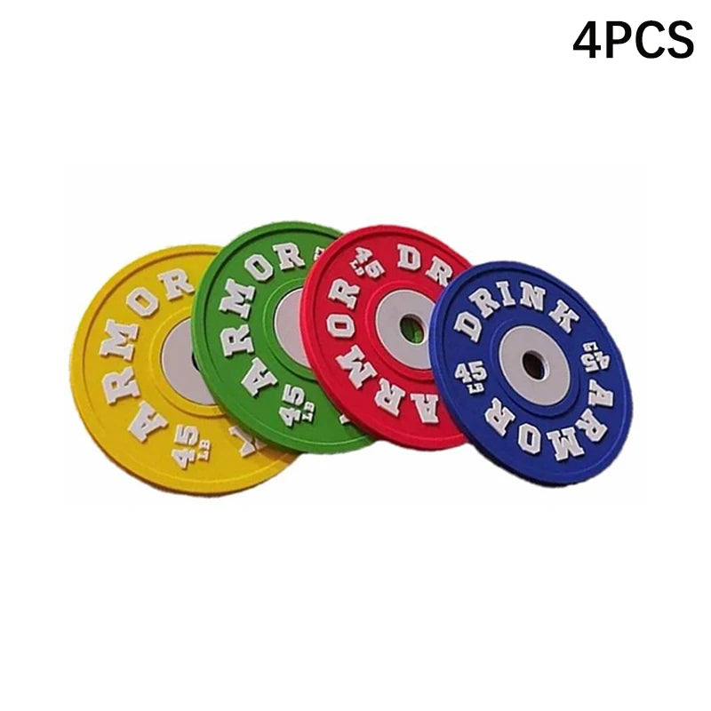 4-Pack Gym Weight Plate Silicone Coasters – BPA Free Non-Slip