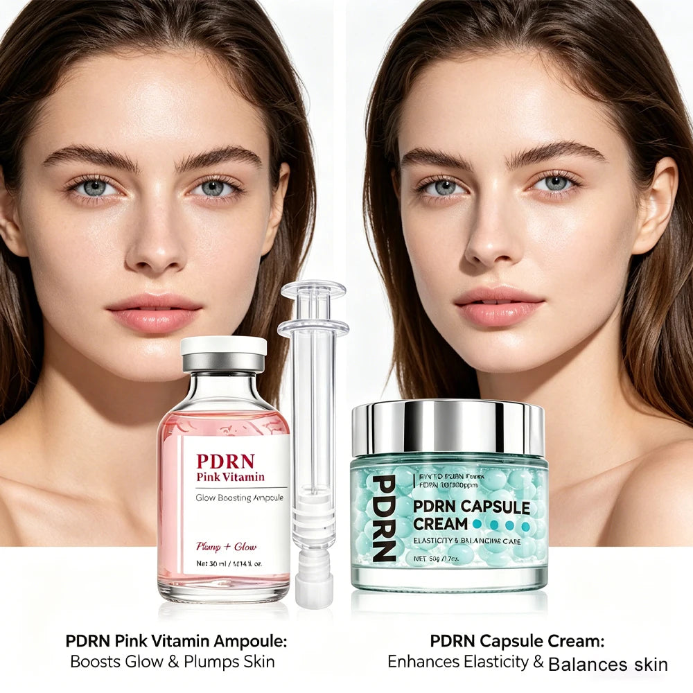 PDRN Pink Vitamin Glow Ampoule & Capsule Cream Set | SAUVASINE
