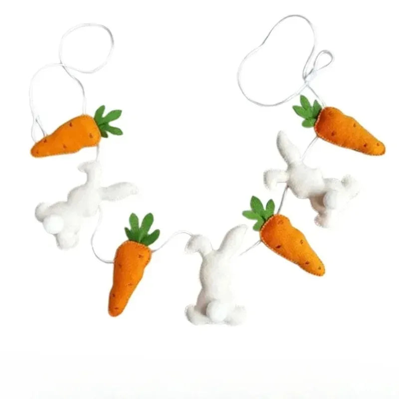 Easter Bunny & Carrot Garland – Spring Door Fireplace Banner