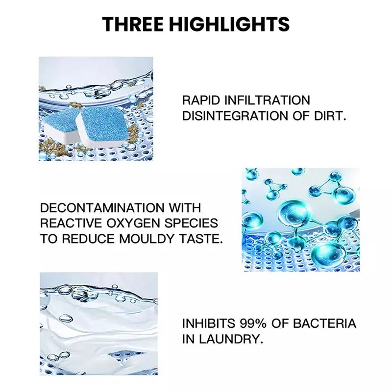 1/5/10pcs Descaling Deodorizing Cleaning Cubes Natural Ingredient Extracts Powerful Cleaning Effervescent Tablet Washing Machine Peaceful Pleasures Health and Wellness