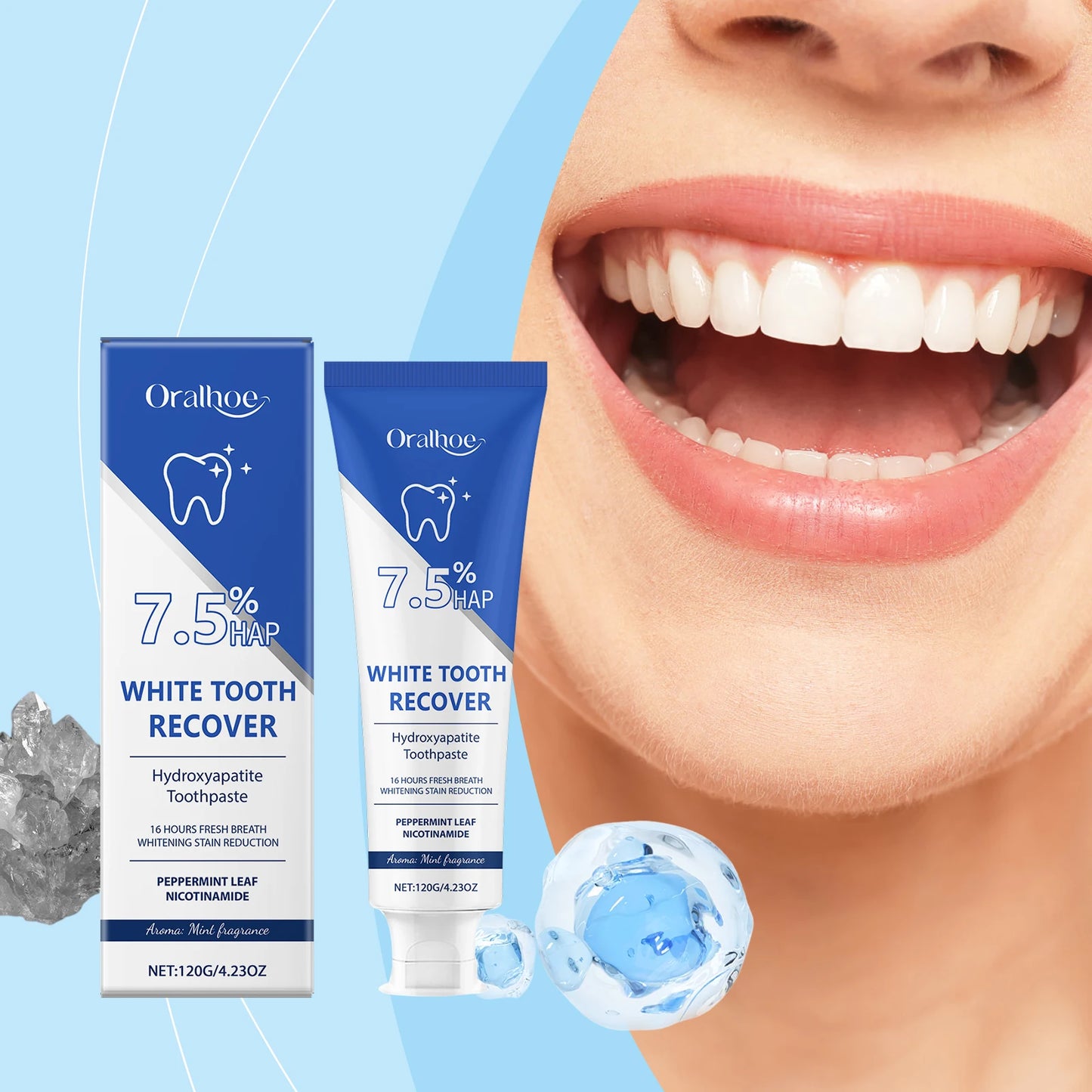 Hydroxyapatite Whitening Toothpaste | Enamel & Stain Care
