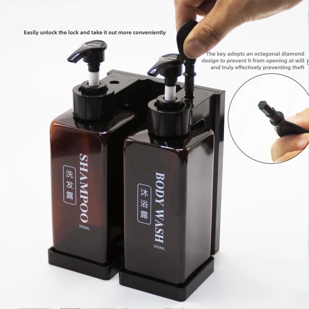 300ml Hotel Wall Mounted Soap DispenserSet,Refillable Shampoo And Conditioner Dispenser,for Bathroom Supplies Hotel Shower Peaceful Pleasures Health and Wellness