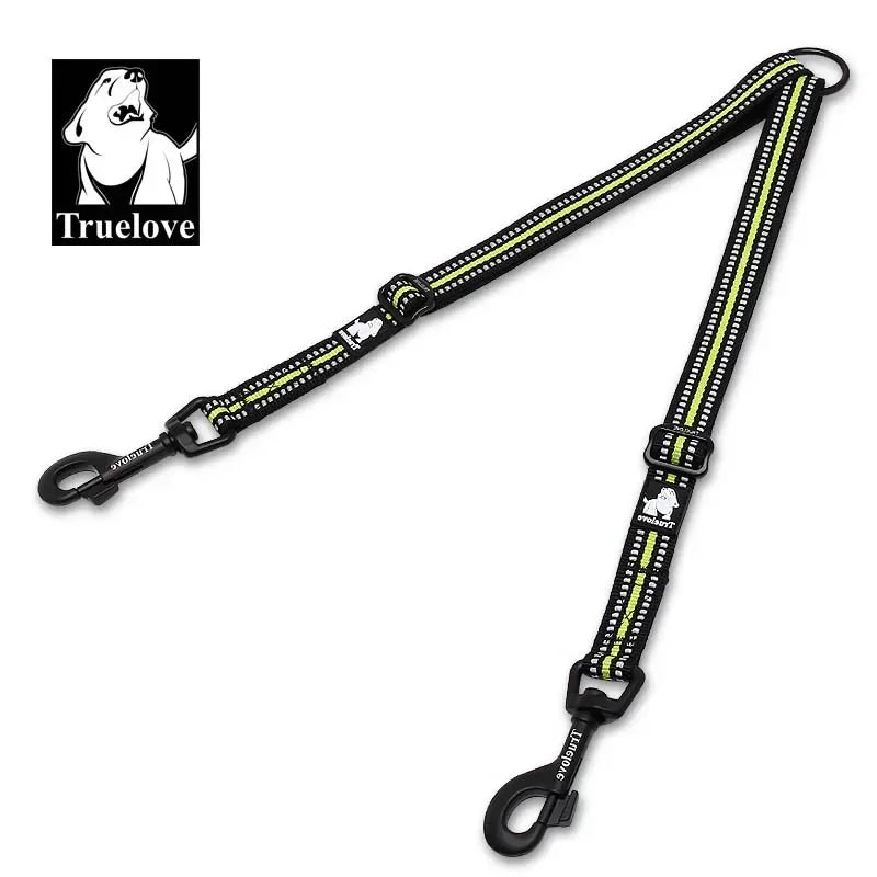 Truelove Reflective Nylon Double Dog Leash For Two Dogs Coupler No Tangle Pet Leash For All breed Training Running Dropshipping Peaceful Pleasures Health and Wellness yellow S (33-50cm) China Mainland