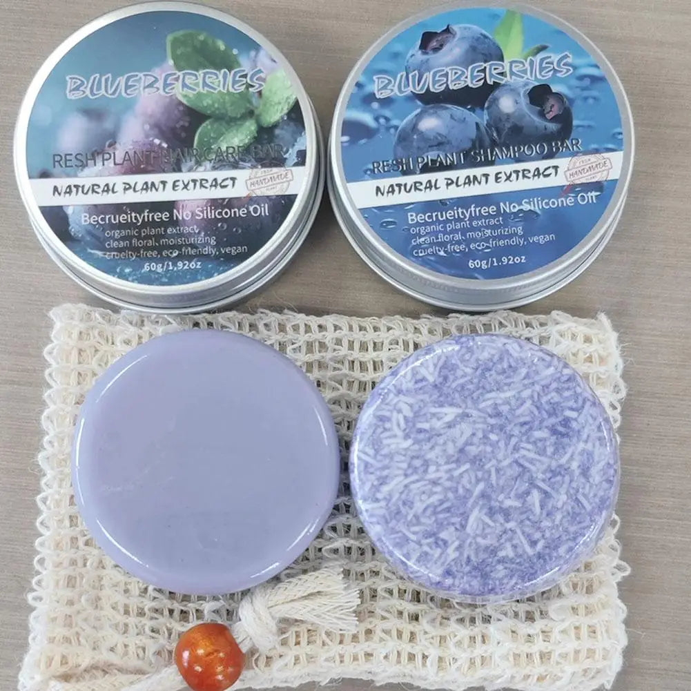 Blueberry Shampoo & Hair Conditioner Bar - Plant Essential Oil Soap,Oil Control Volumizing, Silicone-Free for All Hair Types Peaceful Pleasures Health and Wellness