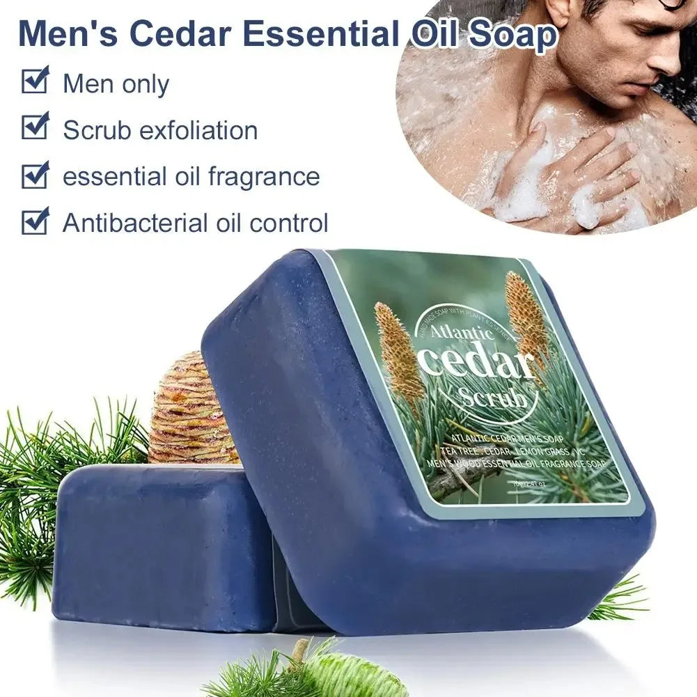 Men's Cedar Essential Oil Handmade Soap – Face & Body Bar