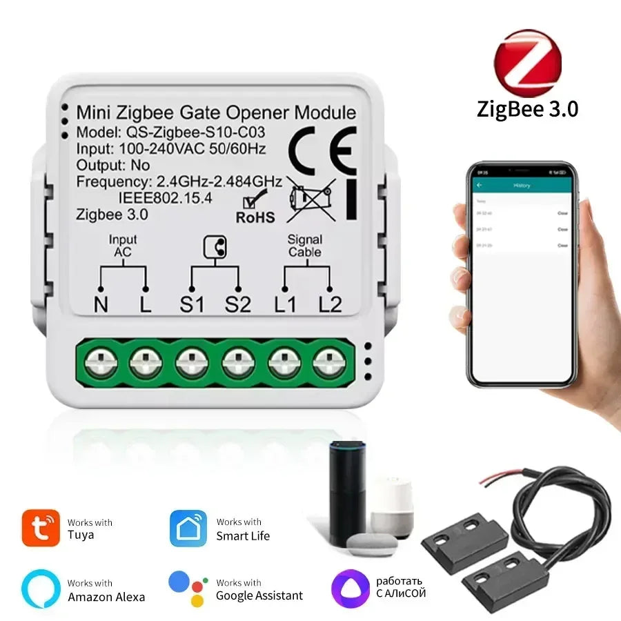 Tuya WiFi Zigbee Smart Garage Door Switch Module Gate Open Controller Breaker Smart Life APP Voice Control For Alexa Google Home Peaceful Pleasures Health and Wellness Zigbee Gate Opener