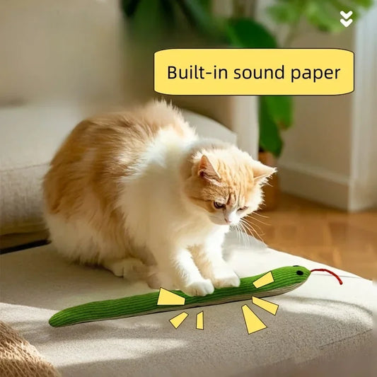 Cat Snake Crinkle Kick Toy | 37cm Interactive Kitten Teaser Cat Kick Toy Peaceful Pleasures Health and Wellness