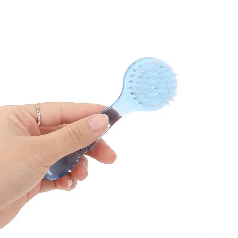 1PC Round Head Nail Care Makeup Brush, Gentle, with Plastic Handle, Nail Art Gel Powder Dust Clean Remover Peaceful Pleasures Health and Wellness