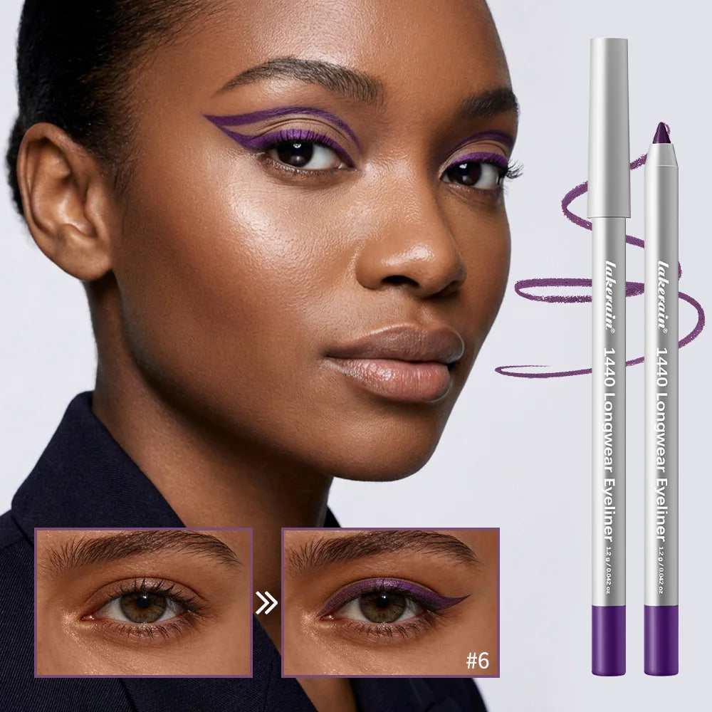12-Color Waterproof Eyeliner Pencil – Smokey Long-Lasting