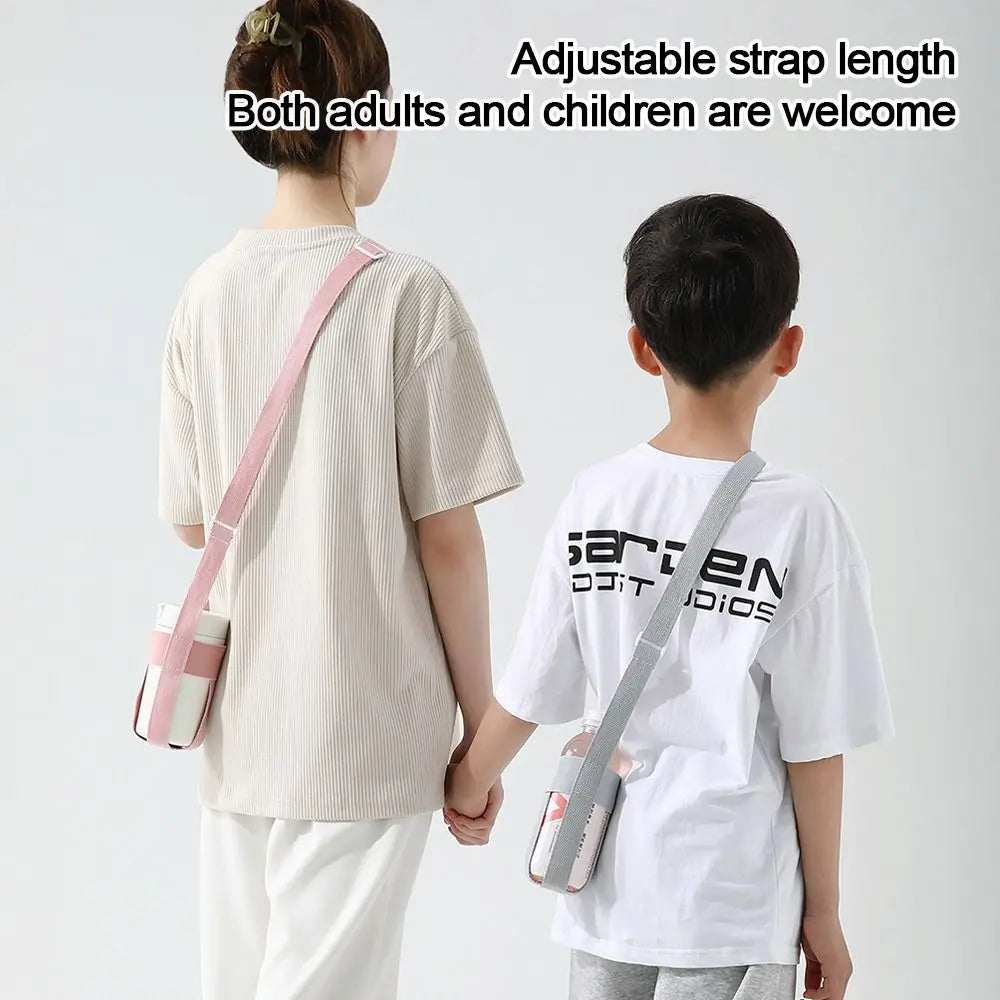 Useful Anti-Hot Cup Sleeve with Adjustable Shoulder Strap Simple Versatile Beverage Bag Reusable Mug Holder beer cover Peaceful Pleasures Health and Wellness