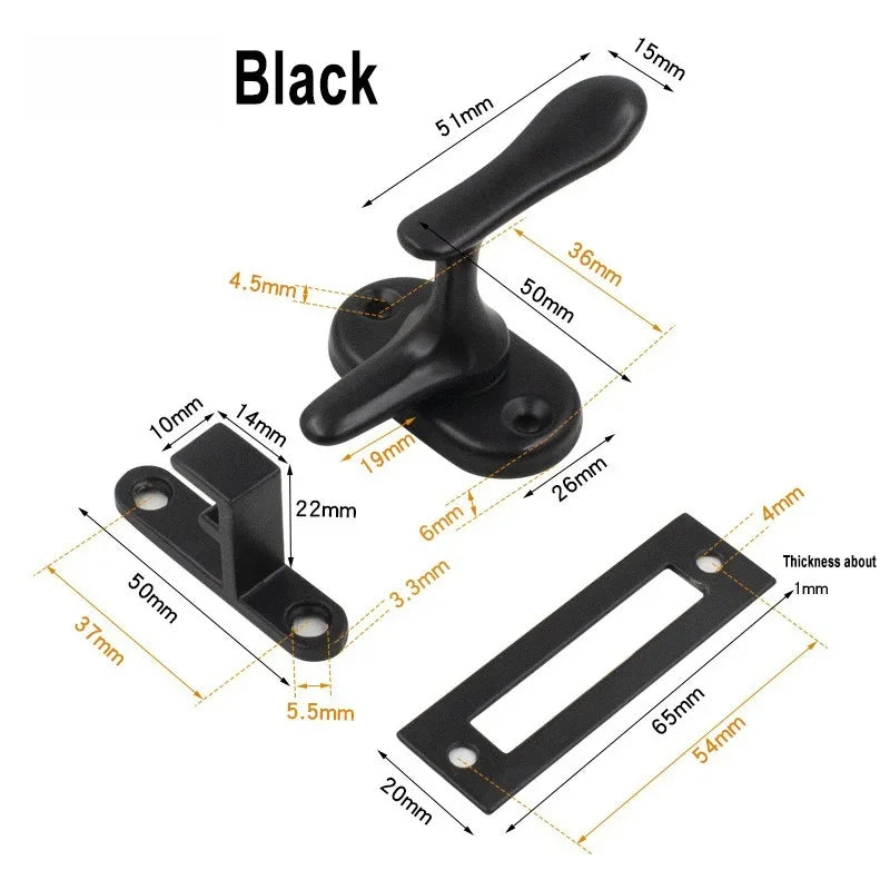 304 Stainless Steel Flip Latch Lock,Double Slot Door Bolts,Anti-Theft Locks,Gate Buckle for Windows Cabinets Barn Toilet Doors Peaceful Pleasures Health and Wellness black