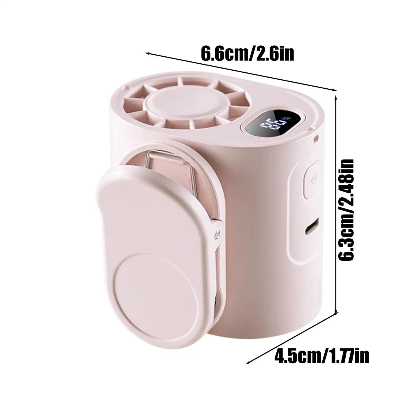 Clip On Fan 5 Speeds 360 Degree Rotatable USB Cooling Device Personal Neck Fan Clip On For Camping Outdoor Beach Festival Sports Peaceful Pleasures Health and Wellness