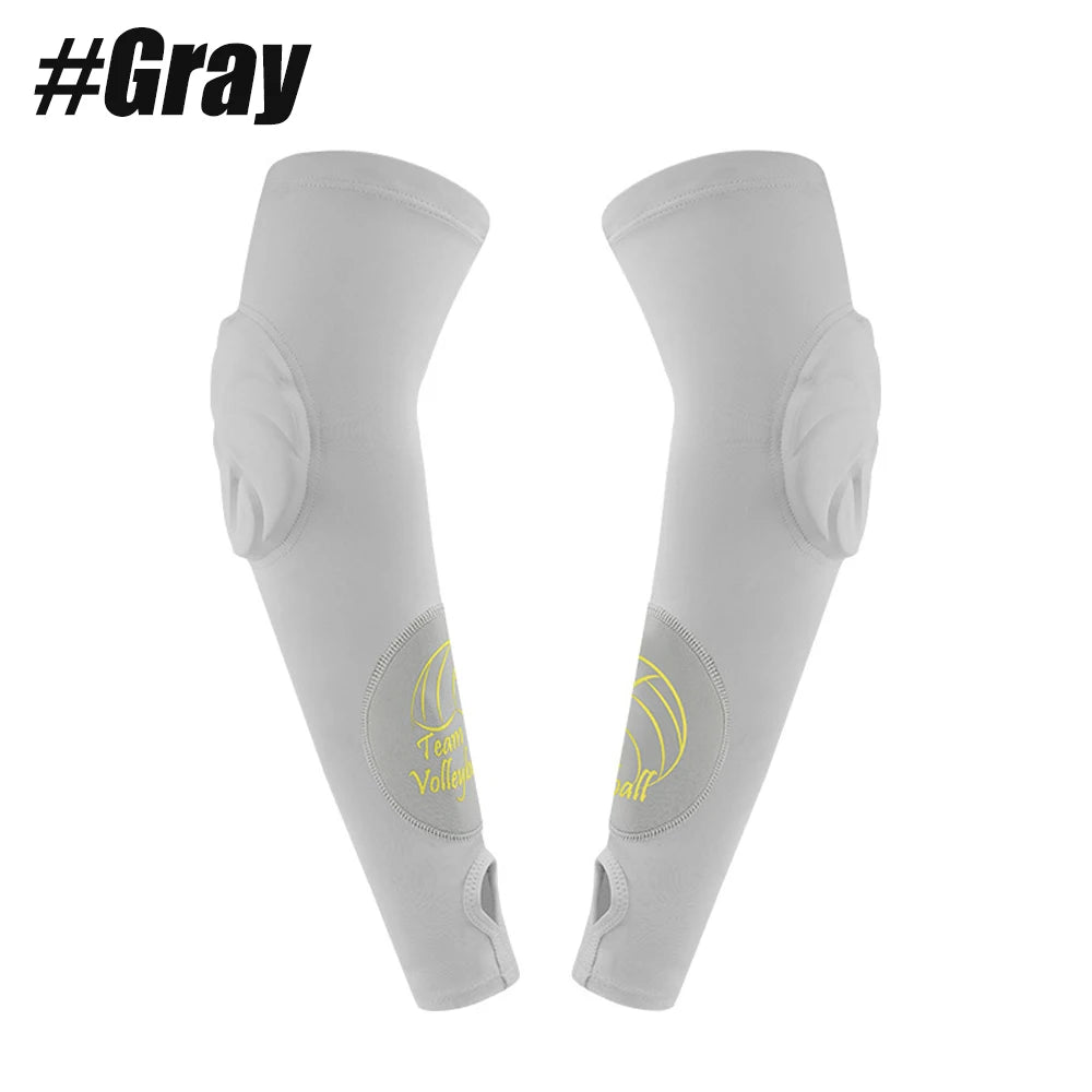 WEFITON Volleyball Arm Sleeves with EVA Pads & Thumbhole Volleyball Arm Sleeves Peaceful Pleasures Health and Wellness Gray-1Pair XL
