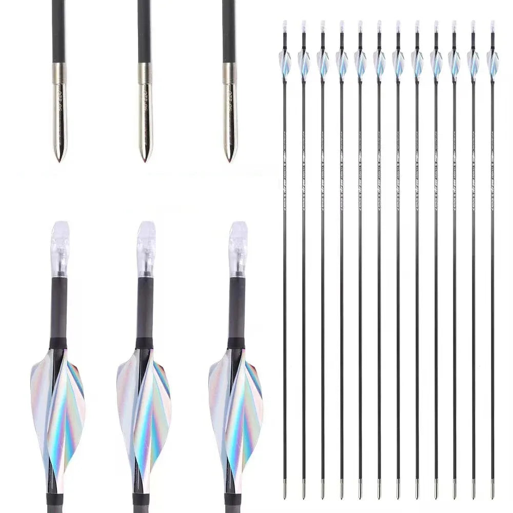 ID3 Arrow Carbon Sp350-1000 Purple Spin Feathers Recurve Compound Bow