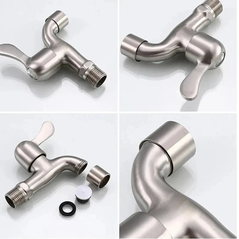 304 Stainless Steel Wall Mount Single Cold Faucet | Matte Finish