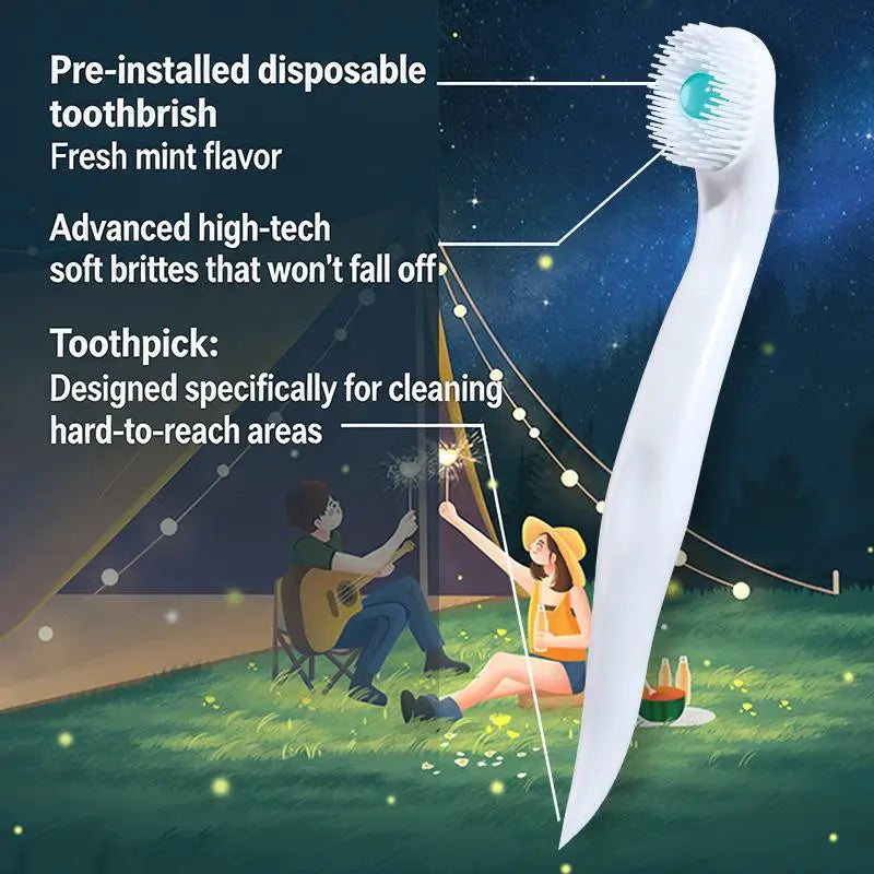 Disposable Mouthwash Toothbrush Convenient Multi-functional Refreshing No-rinse Mini Travel Toothbrush Peaceful Pleasures Health and Wellness