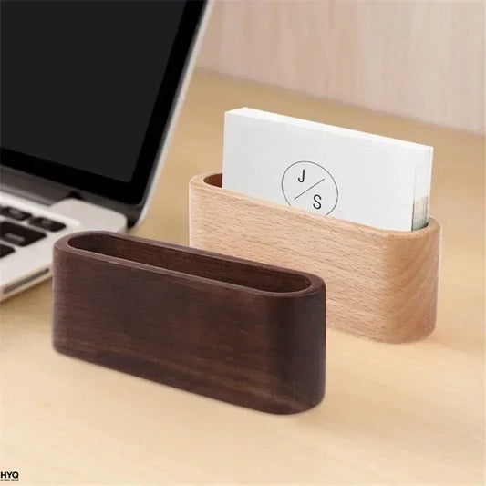 Wooden Business Card Holder Note Display Rack Office Supplies Peaceful Pleasures Health and Wellness