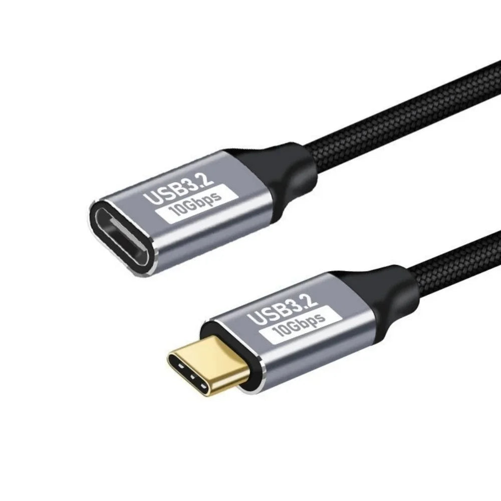 USB 3.2 Gen 2 Type-C Extension Cable 100W 10Gbps 90°
