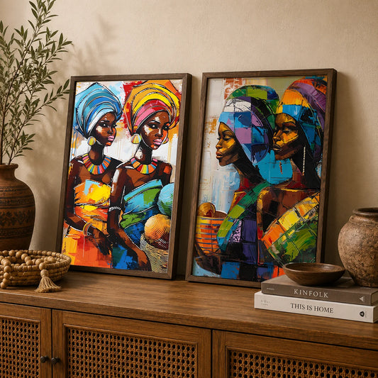 Abstract Tribal Female Canvas Wall Art | Western Boho Décor Canvas Wall Art Peaceful Pleasures Health and Wellness