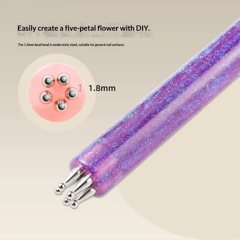 Nail Art Design Tip Painting Carving Dotting Pen Stainless Steel Bristles Starry Sky Handle Nail Art Dotting Tools Peaceful Pleasures Health and Wellness