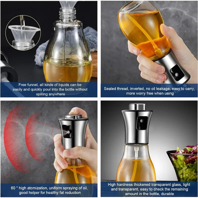 200ml Oil Sprayer Bottle – Refillable Olive Oil Mister for Cooking