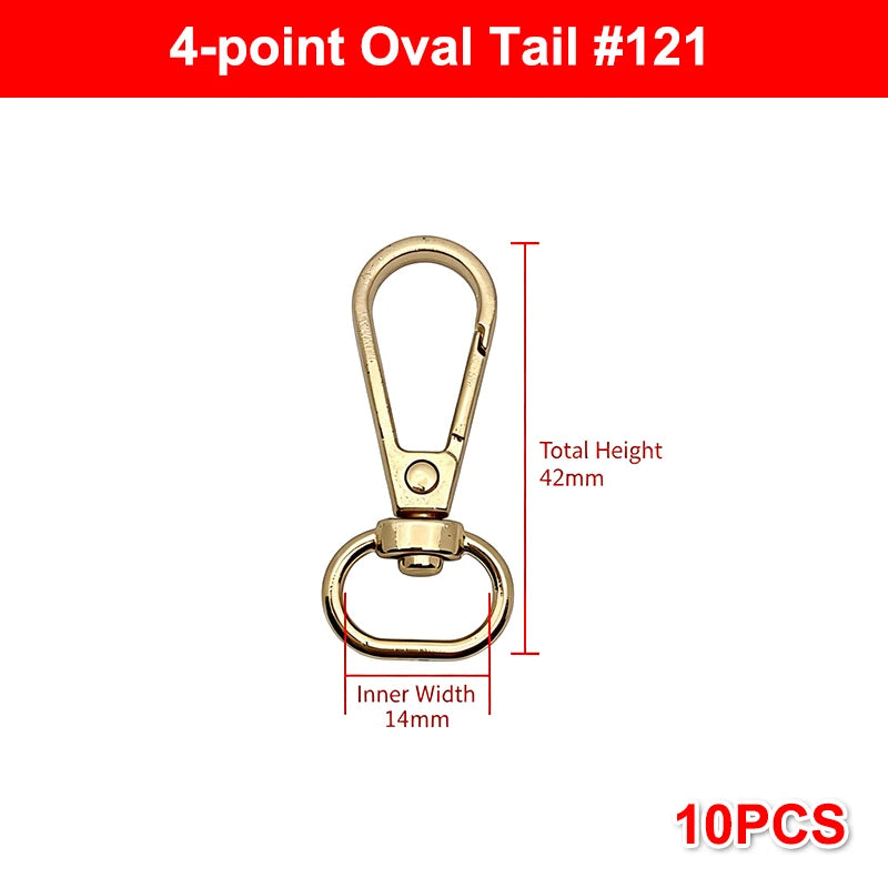 10Pcs Zinc Alloy Swivel Snap Hooks | DIY Bag & Keychain Hardware