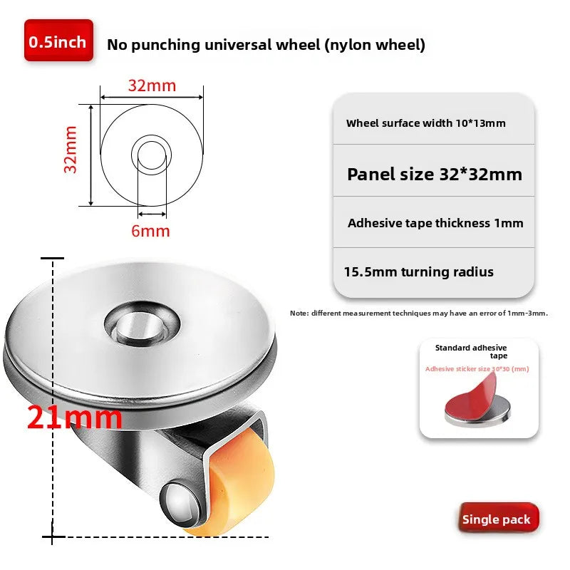 4PCS 360° Heavy Duty Swivel Caster Wheels – Red Trolley Castors