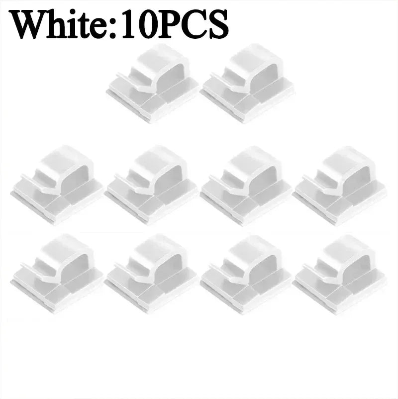 Car Cable Clamp Accessories Guiding Line Self-adhesive Line Management Clips Wiring Wire Arrangement Electrical Equipment WINDER Peaceful Pleasures Health and Wellness 10 Pcs white