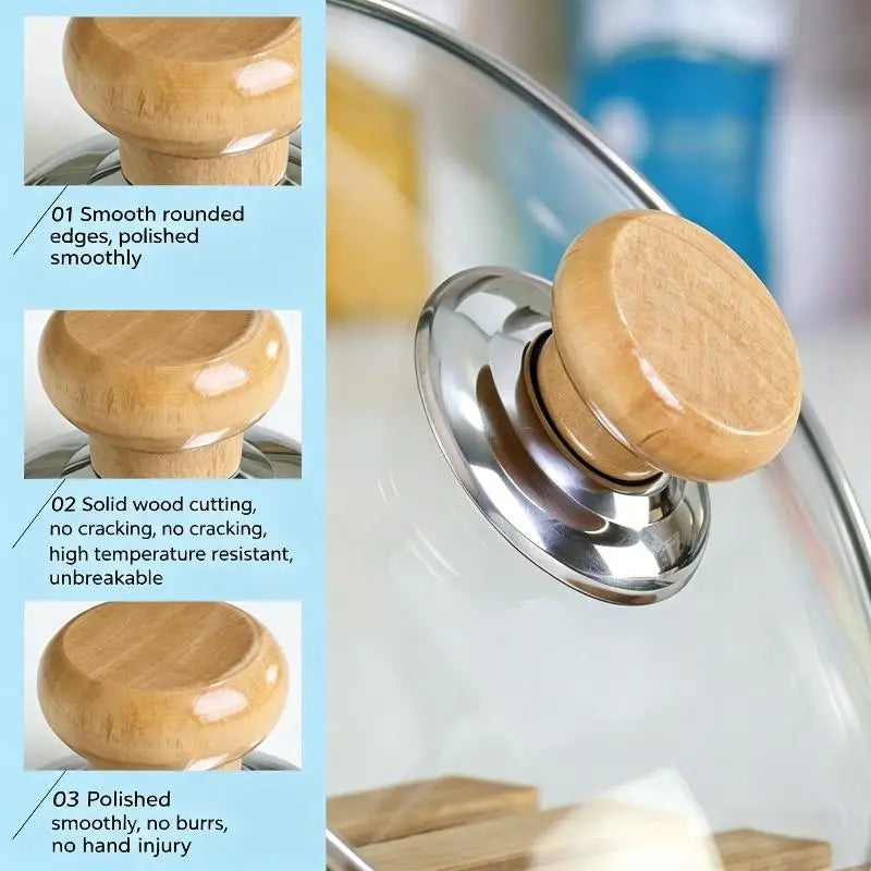 Heat Resistant Wooden Pot Lid Knob – Universal Replacement
