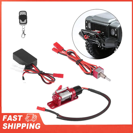 1 10 Scale RC Model Vehicle Crawler Car Accessory Metal Winch Remote Peaceful Pleasures Health and Wellness